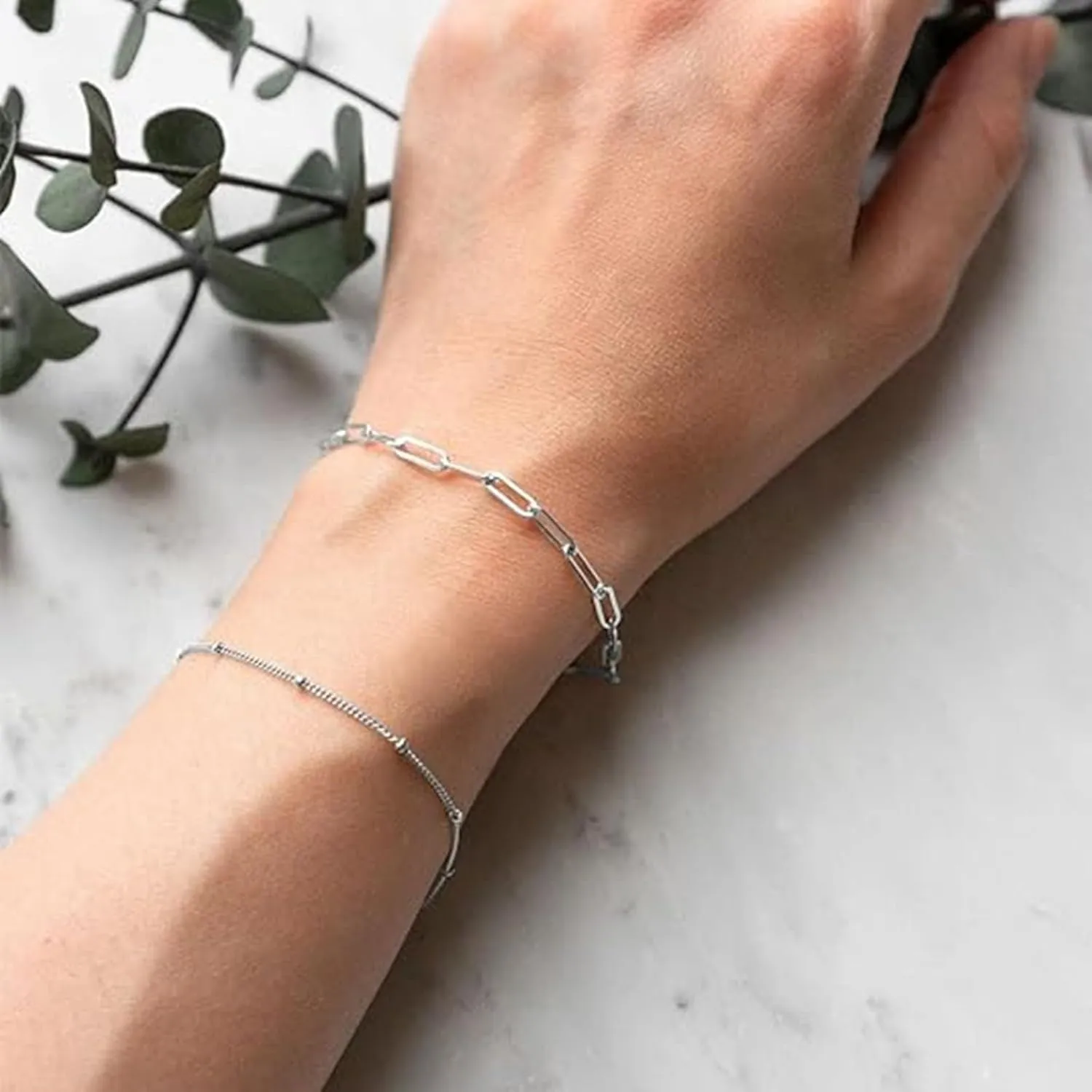 Bracelets for Women Non Tarnish 925 Sterling Silver Charm Link, Birthday Anniversary Jewelry Gifts for Wife Girlfriend Mother