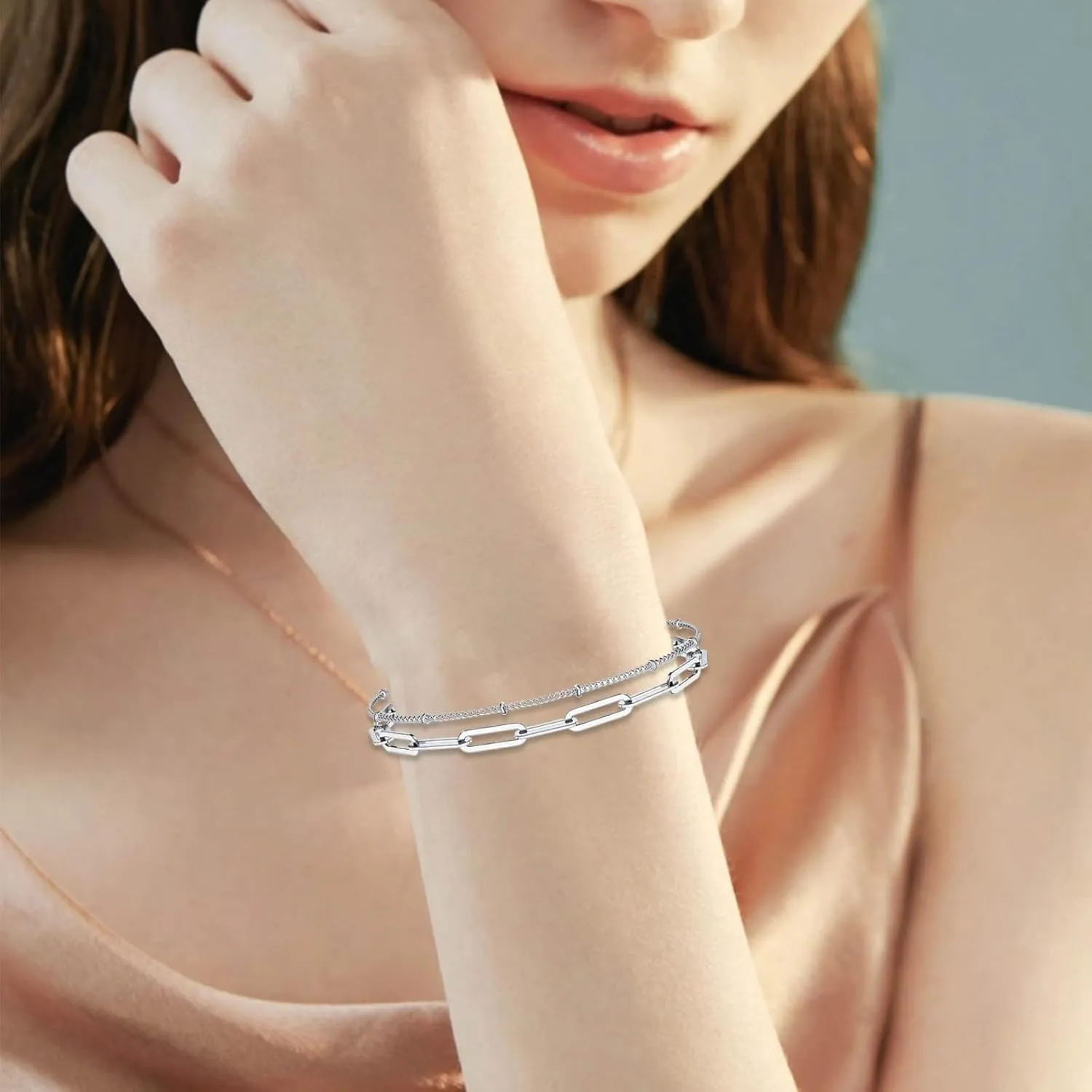 Bracelets for Women Non Tarnish 925 Sterling Silver Charm Link, Birthday Anniversary Jewelry Gifts for Wife Girlfriend Mother