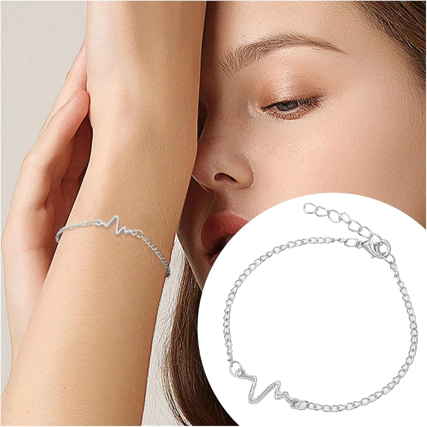 Bracelets for Women Trendy Red 925 Sterling Silver Charm Link, Birthday Anniversary Jewelry Gifts for Wife Girlfriend Mother
