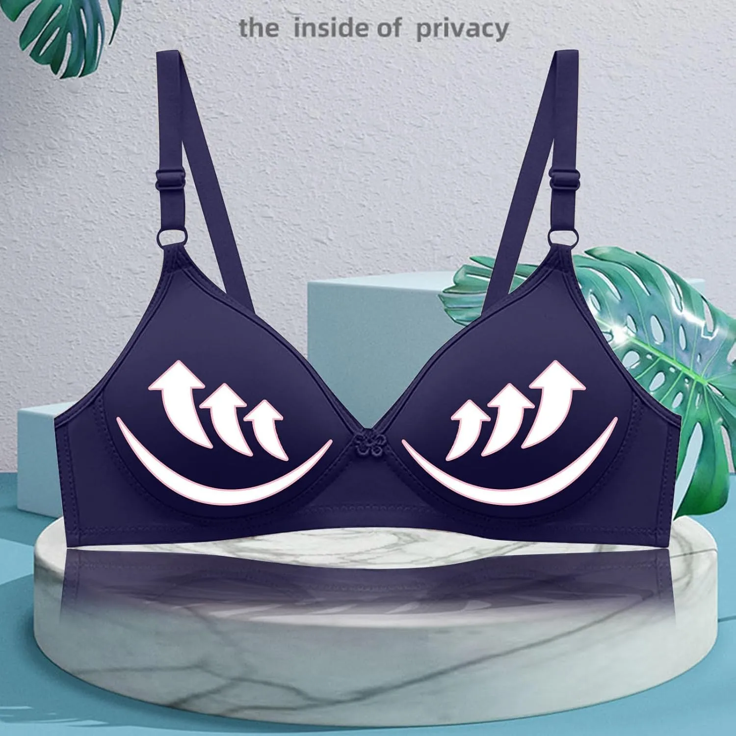 Bras Pack of 3 Pc, No Underwire Everyday Bra Lightly Lined Bralettes Smoothing Sleep Wirefree Bra Soft Cozy Underwear
