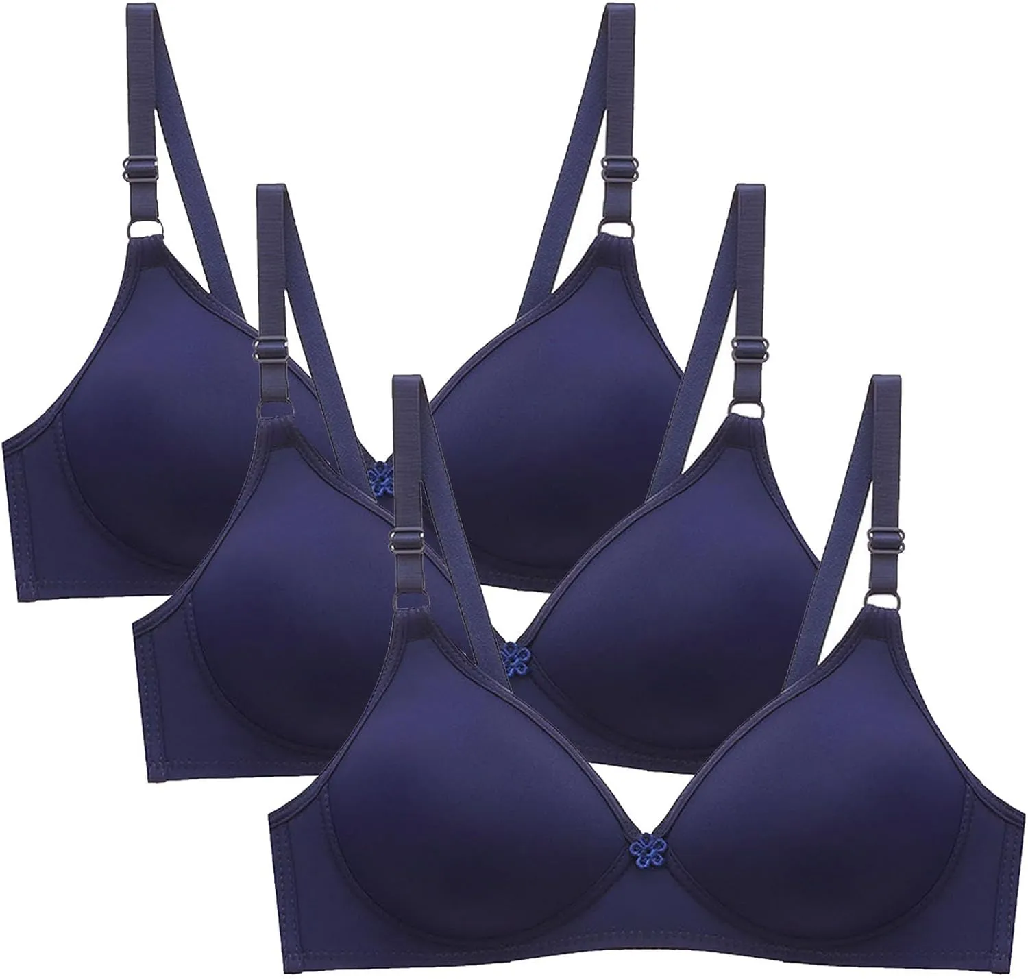 Bras Pack of 3 Pc, No Underwire Everyday Bra Lightly Lined Bralettes Smoothing Sleep Wirefree Bra Soft Cozy Underwear