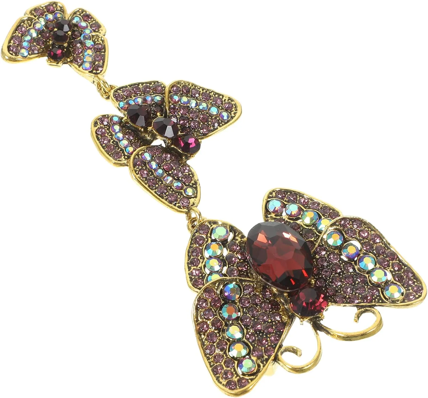 Butterfly Brooch for Clothes Rhinestone Decor Classic Lapel Pin for Women