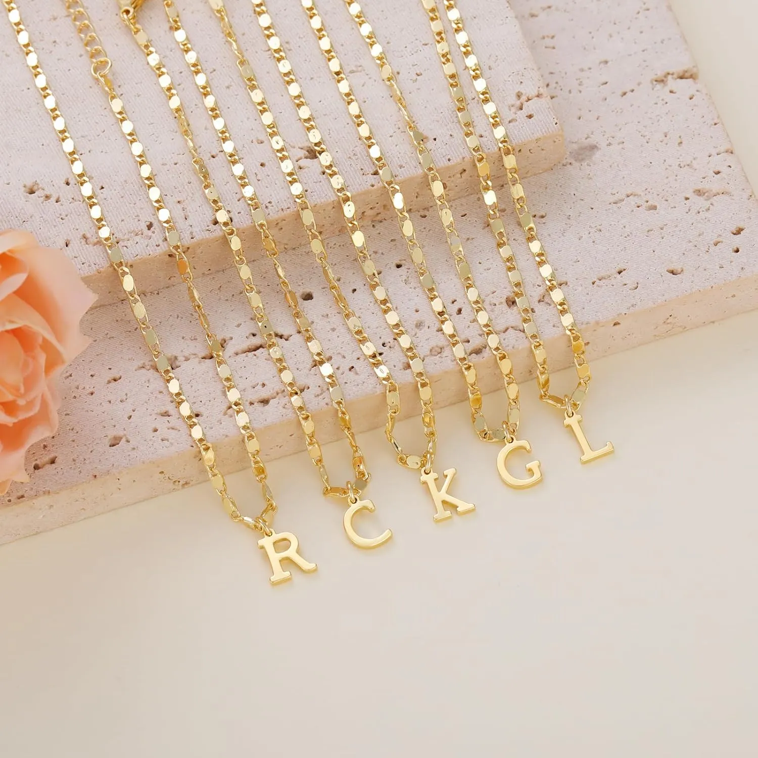 CAROVO Initial Ankle Bracelets for Women 14K Gold Plated Anklets Letter A To Z Waterproof Layered Anklets for Women Summer Jewelry Gifts