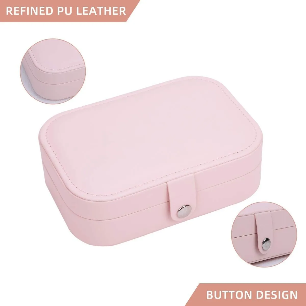 CASEGRACE Jewelry Box For Women Travel Jewelry Organizer Double Layer for Necklace Earring Rings Jewelry Holder Case
