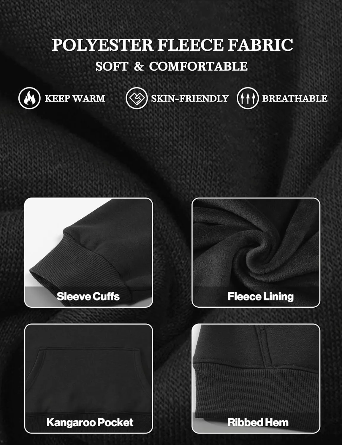 Casual Unisex Hoodies Sweatshirt for Men Women, Comfortable Lightweight Fleece Adult Pullover with Pockets
