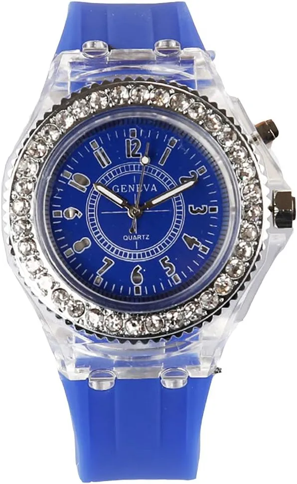 CdyBox Silicone Bling Women Men Watch LED Luminous Colorful Lights Sport Watches Wristwatch
