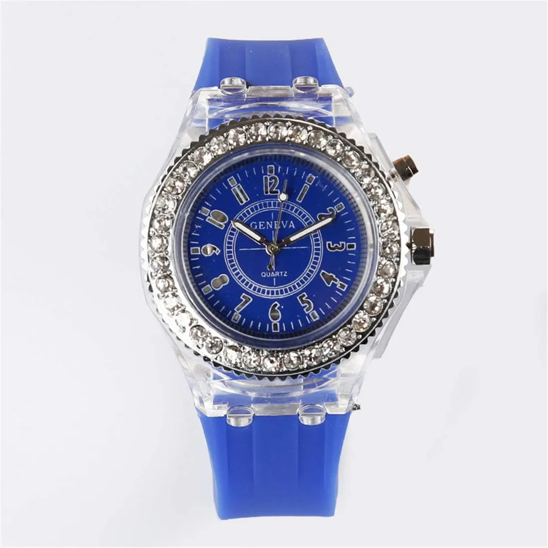 CdyBox Silicone Bling Women Men Watch LED Luminous Colorful Lights Sport Watches Wristwatch