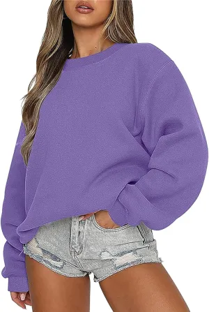 Ceboyel Women Oversized Pullover Sweatshirts Crewneck Sweater Y2K Trendy Witner Fall Hoodie Fashion Outfits Clothes 2023