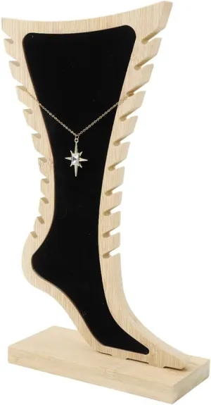 CHGCRAFT 1 Set Foot Anklet Display Stands Wooden Holder Foot Display Storage Showcase Stand for Ankle Jewellery Display for Ankle Jewellery Display, Black, 8.272.7611.22 inch