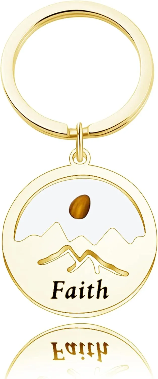 Christian Jewelry Mountain Mustard Seed Jewelry Christian Gift Religious Inspirational Jewelry Mustard Seed Keychain