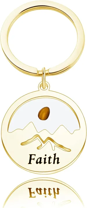Christian Jewelry Mountain Mustard Seed Jewelry Christian Gift Religious Inspirational Jewelry Mustard Seed Keychain
