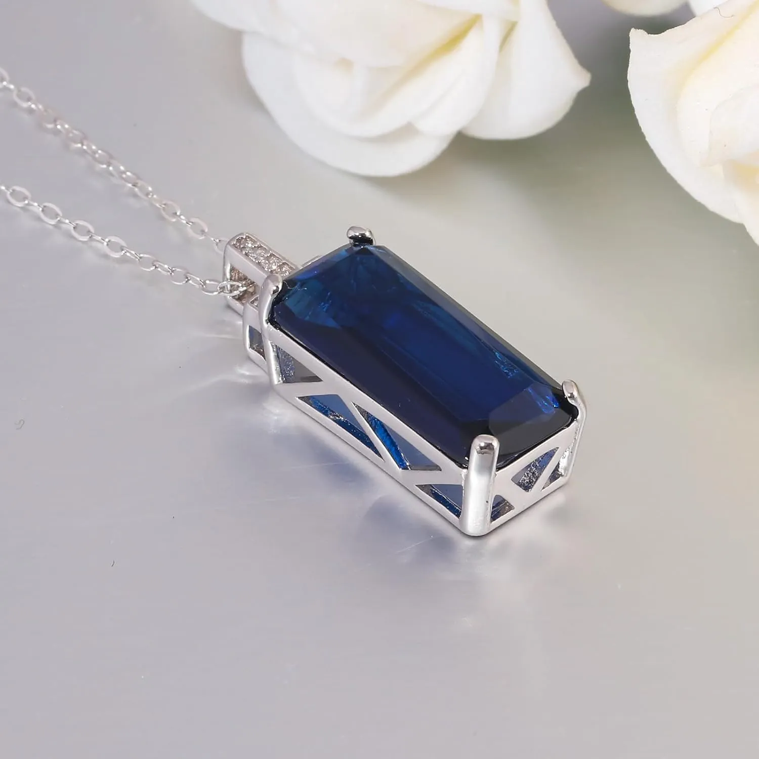 CiNily Mother's Day Gifts Sterling Silver Pendant Necklaces for Women Hypoallergenic, Flip Flop Shoes Pendant Necklace Sandal/Triangle/Heart/Rectangular Cubic Zircon Pendant Necklace Jewelry