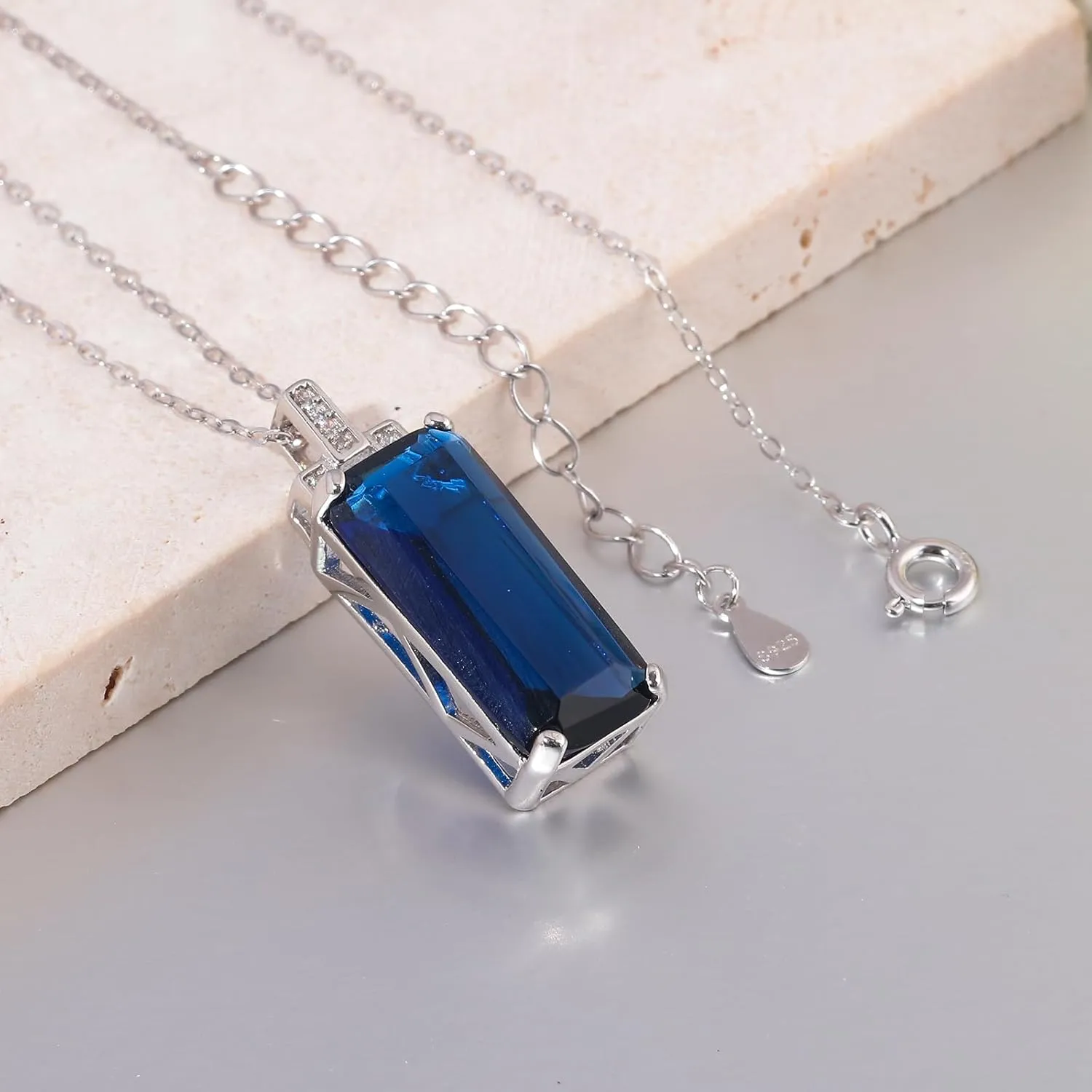 CiNily Mother's Day Gifts Sterling Silver Pendant Necklaces for Women Hypoallergenic, Flip Flop Shoes Pendant Necklace Sandal/Triangle/Heart/Rectangular Cubic Zircon Pendant Necklace Jewelry