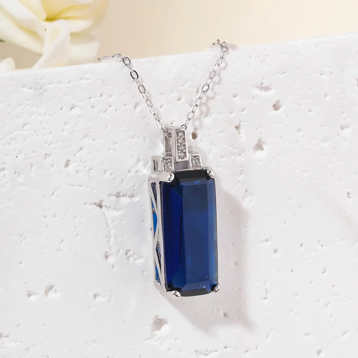 CiNily Mother's Day Gifts Sterling Silver Pendant Necklaces for Women Hypoallergenic, Flip Flop Shoes Pendant Necklace Sandal/Triangle/Heart/Rectangular Cubic Zircon Pendant Necklace Jewelry
