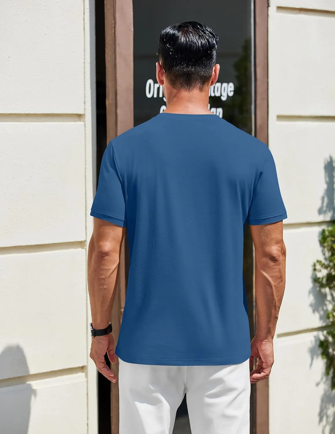 COOFANDY Men's Henley Shirts Cotton Short Sleeve Casual T-Shirt Button Henley Basic Tee Lightweight Summer Top