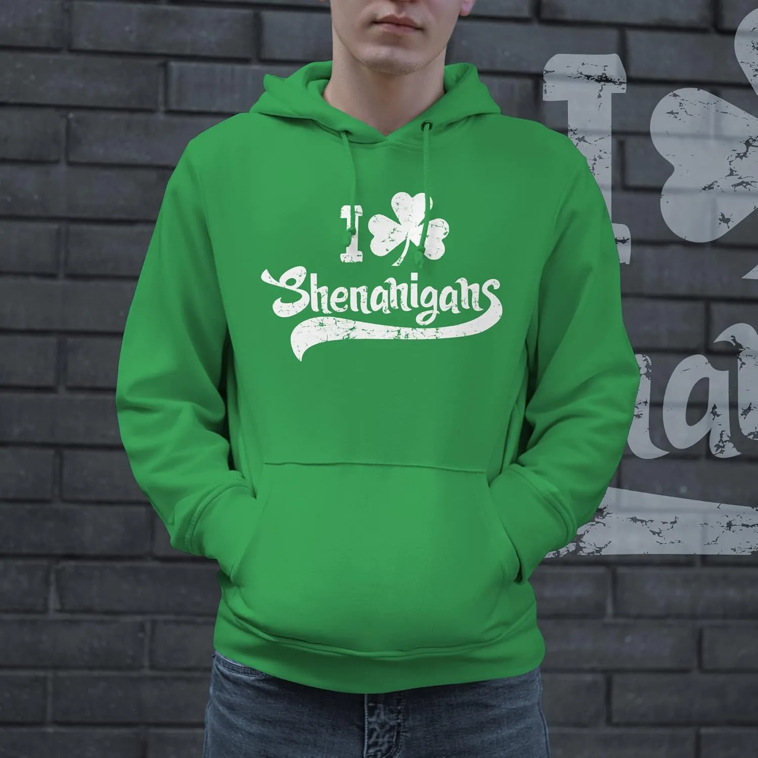 Crazy Dog T-Shirts I Clover Shenanigans Hoodie Funny Irish Clover Sweatshirt Novelty Shirt