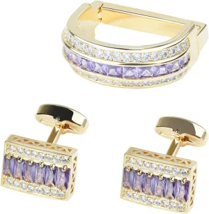 Crystal Cufflinks for Men Luxurious Gorgeous Cuff Links French Shirt Accessories Wedding Business Cufflinks with Gift Box