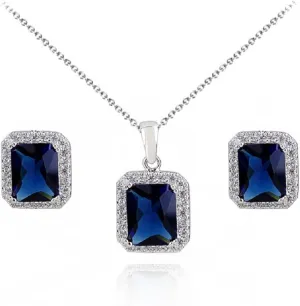 Crystalline Azuria Jewelry Sets for Women Costume Jewelry Sets Wedding Jewelry Set with Necklace and Earring for Bride Bridesmaid Jewelry