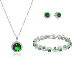 Crystalline Azuria Jewelry Sets For Women Wedding Jewelry Sets Bridal Jewelry Set With Necklace And Earring For Bride Cubic Zirconia Bridesmaid Jewelry
