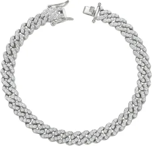 Cuban Link Anklets for Women Plus Size Large Ankle Bracelets Gold Silver Rhinestone Diamond Bling Anklets Women 9 10 inch