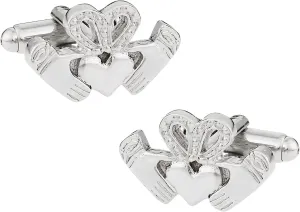 Cuff-Daddy Claddagh Cufflinks in Silver with Presentation Box