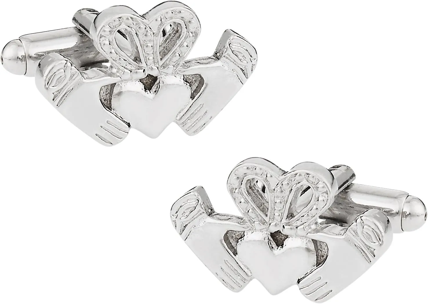 Cuff-Daddy Claddagh Cufflinks in Silver with Presentation Box