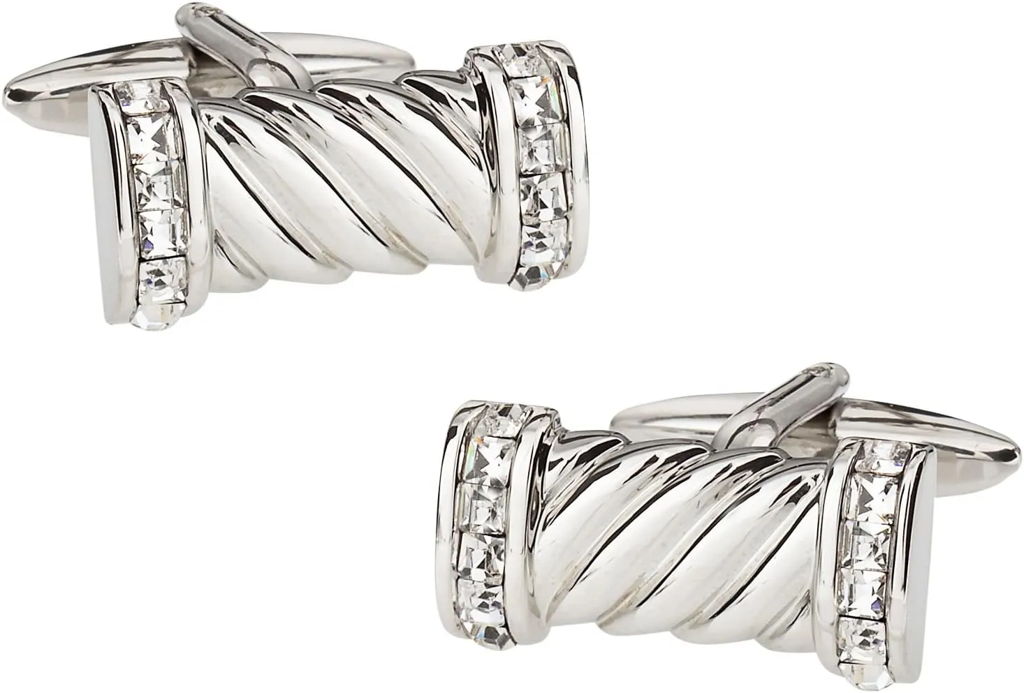Cuff-Daddy Crystal Rope Cufflinks for Men's Shirt Business Cufflink Best Gifts for Men Anniversaries Birthdays Cufflinks with Presentation Box Suitable for Beautiful Jewelry Gift Made from Silver-Tone