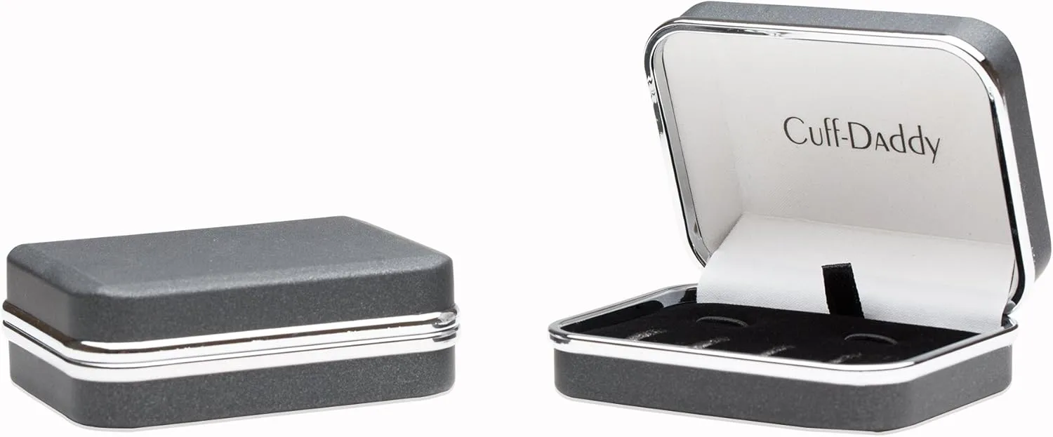 Cuff-Daddy Ribbed Tuxedo Cufflinks & Studs Formal Set Unique Designed French Cuff Links Mens Wedding Business for- 5/8" Cufflinks and 3/8" Studs