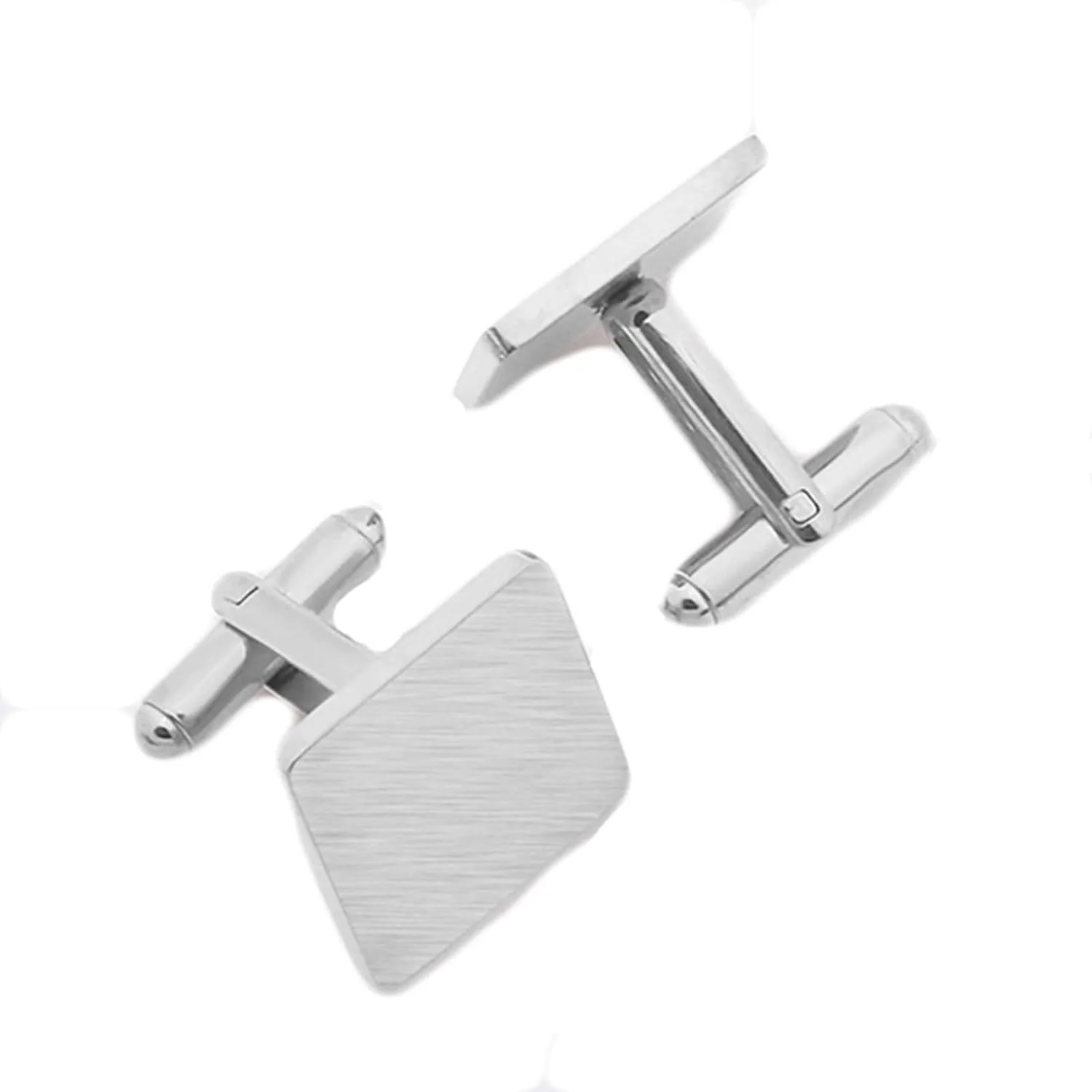 Cuff Link Women Cufflinks Rose Gold Titanium Square Brushed Jewelry for Men Husband Dad Valentines Day Business Fathers Day