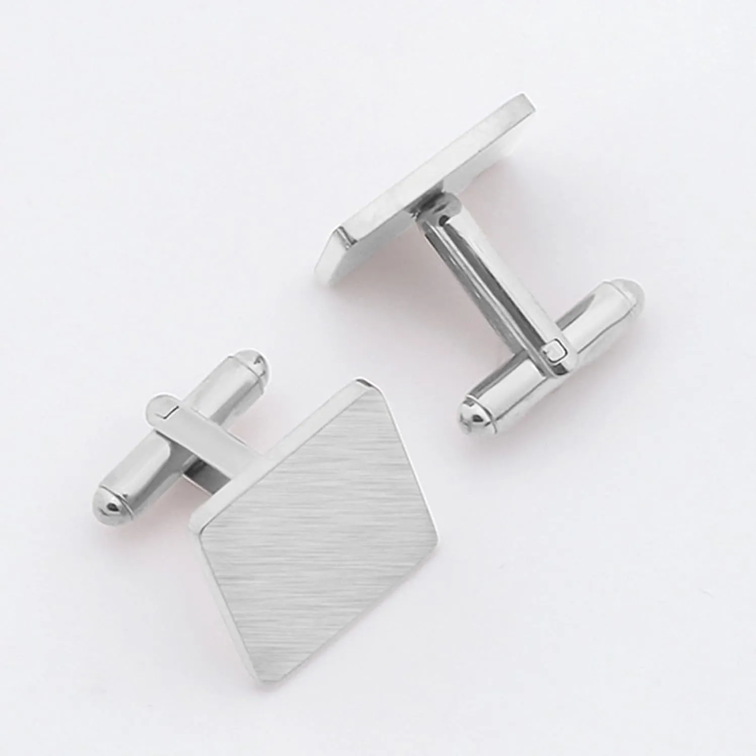 Cuff Link Women Cufflinks Rose Gold Titanium Square Brushed Jewelry for Men Husband Dad Valentines Day Business Fathers Day