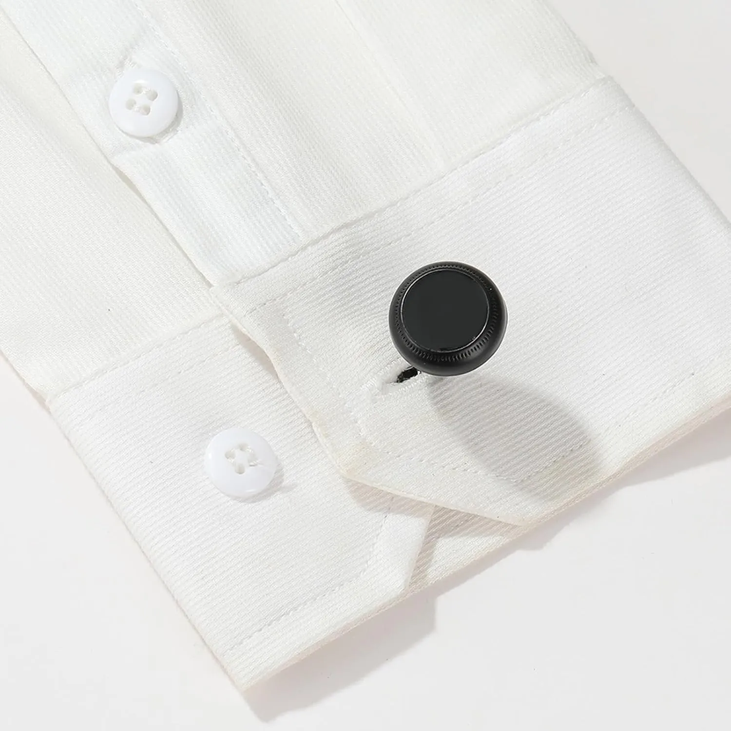 Cuff Links Mens Tuxedo Women Cufflinks Black Silver Plated Enamel Jewelry for Husband Dad Valentines Day Business Fathers Day