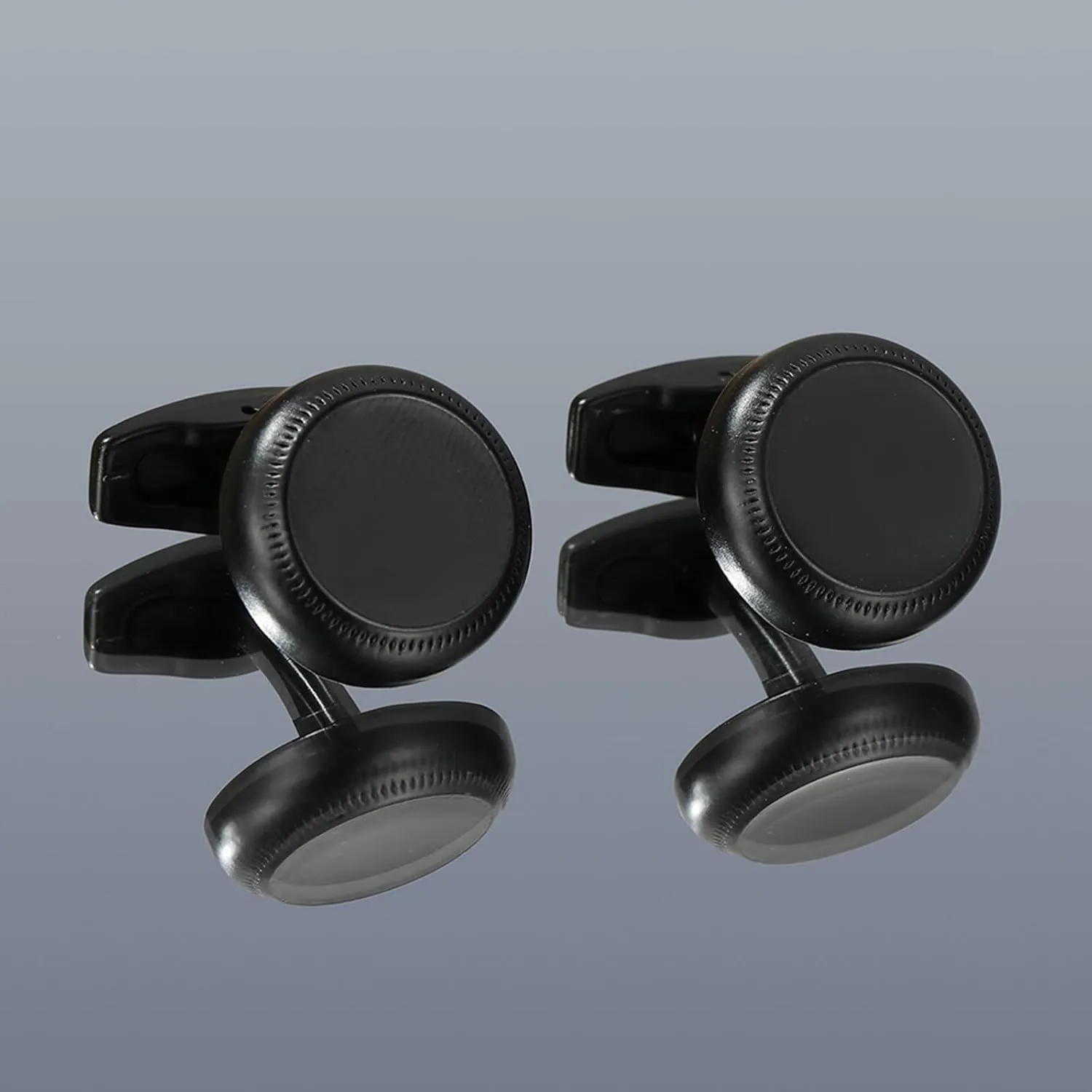 Cuff Links Mens Tuxedo Women Cufflinks Black Silver Plated Enamel Jewelry for Husband Dad Valentines Day Business Fathers Day