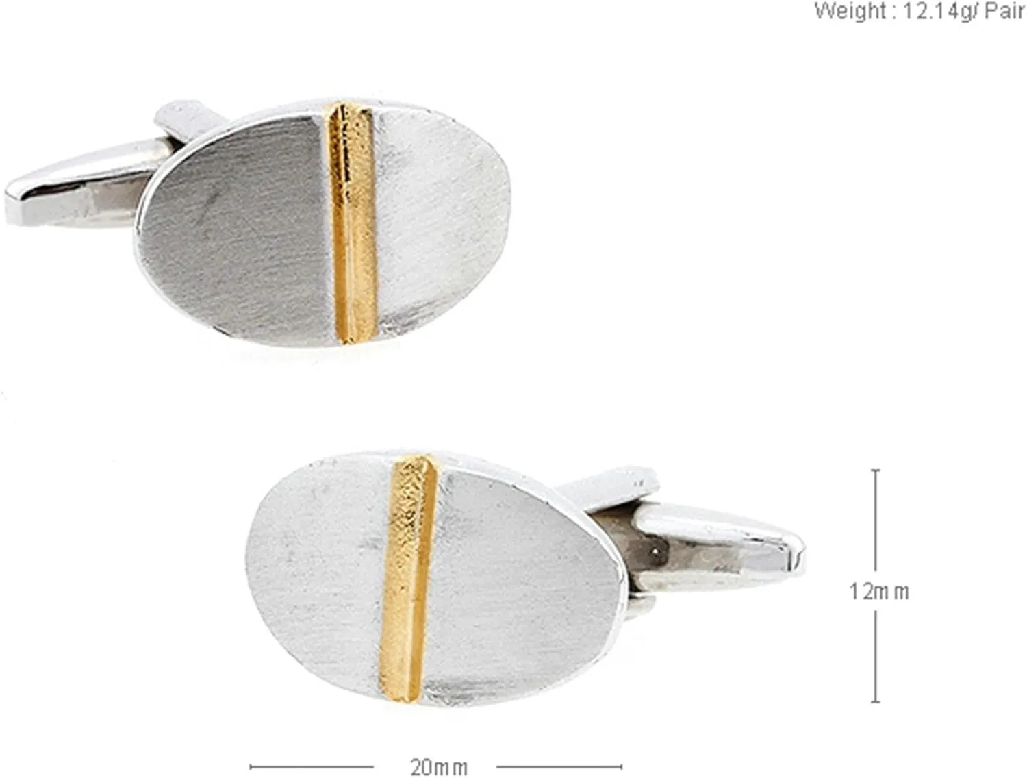 Cufflinks for Button Cuffs, Cufflinks for Father of Groom Silver Gold Copper Geometric Double Color for Man Business Wedding