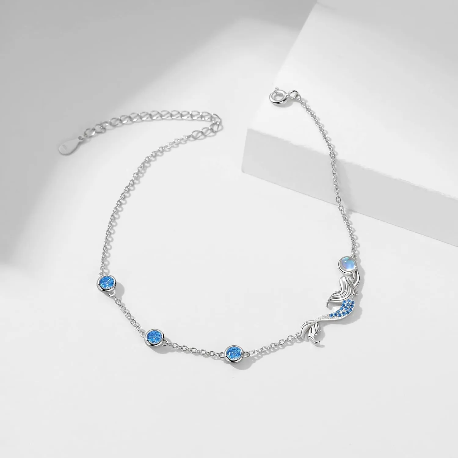 Cute Animal Flower Anklet S925 Sterling Silver Jewelry Gift For Women Girls Daughter Sister