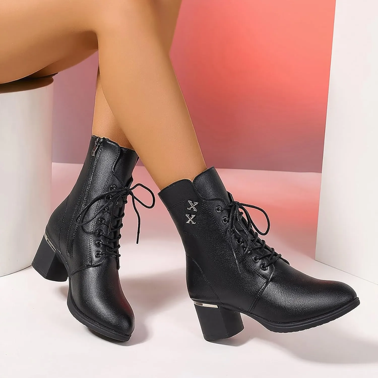 Cute Boots Wide Ankle Boots for Women Heeled Ankle Boots Brown Boots for Women Boots for Women Ankle Booties High Heel Ankle Boot for Sprained Ankle Short