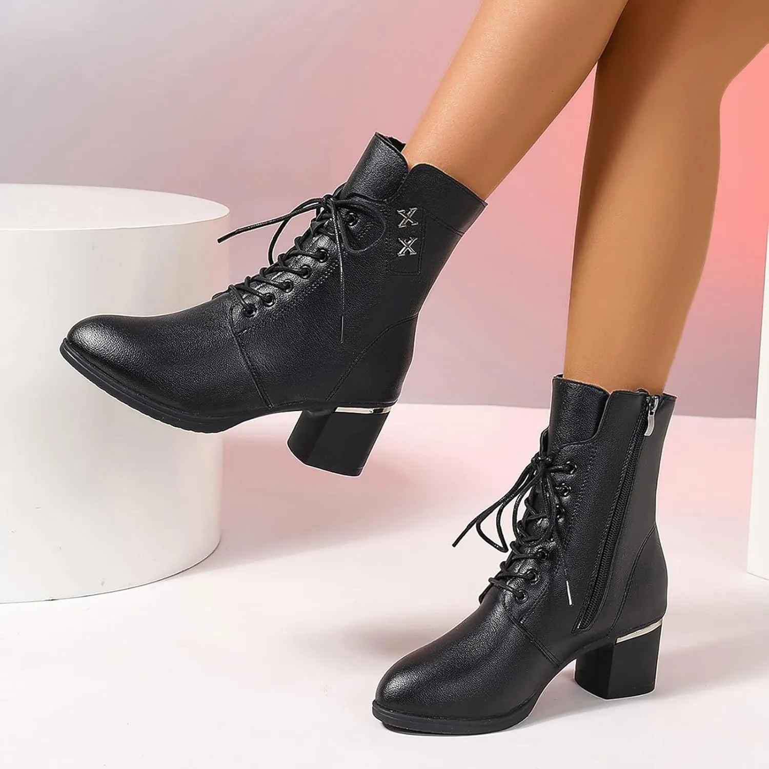 Cute Boots Wide Ankle Boots for Women Heeled Ankle Boots Brown Boots for Women Boots for Women Ankle Booties High Heel Ankle Boot for Sprained Ankle Short
