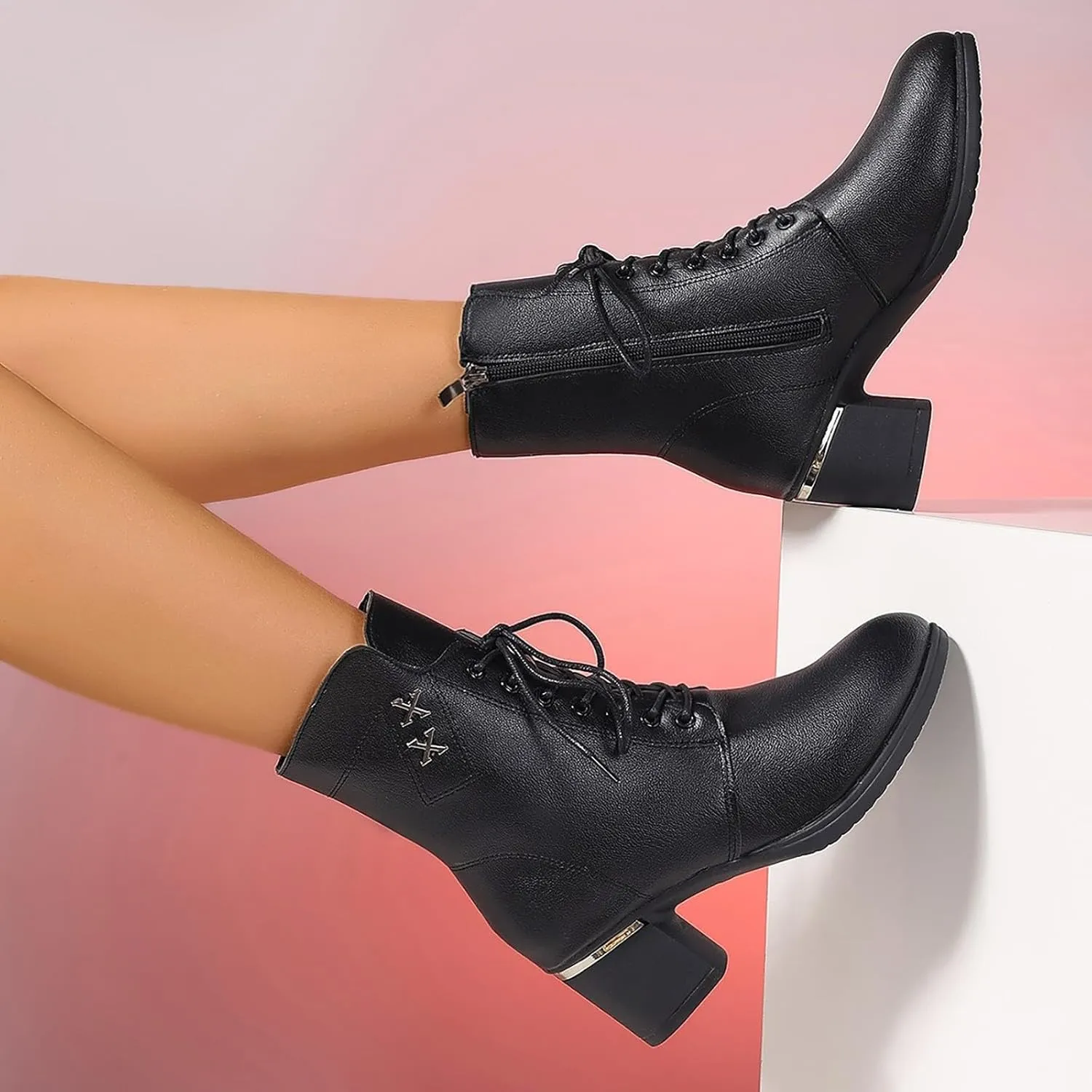 Cute Boots Wide Ankle Boots for Women Heeled Ankle Boots Brown Boots for Women Boots for Women Ankle Booties High Heel Ankle Boot for Sprained Ankle Short