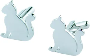 Cute Cat Cufflinks,Stainless Steel Cat Cufflinks (Cufflinks Box Included)