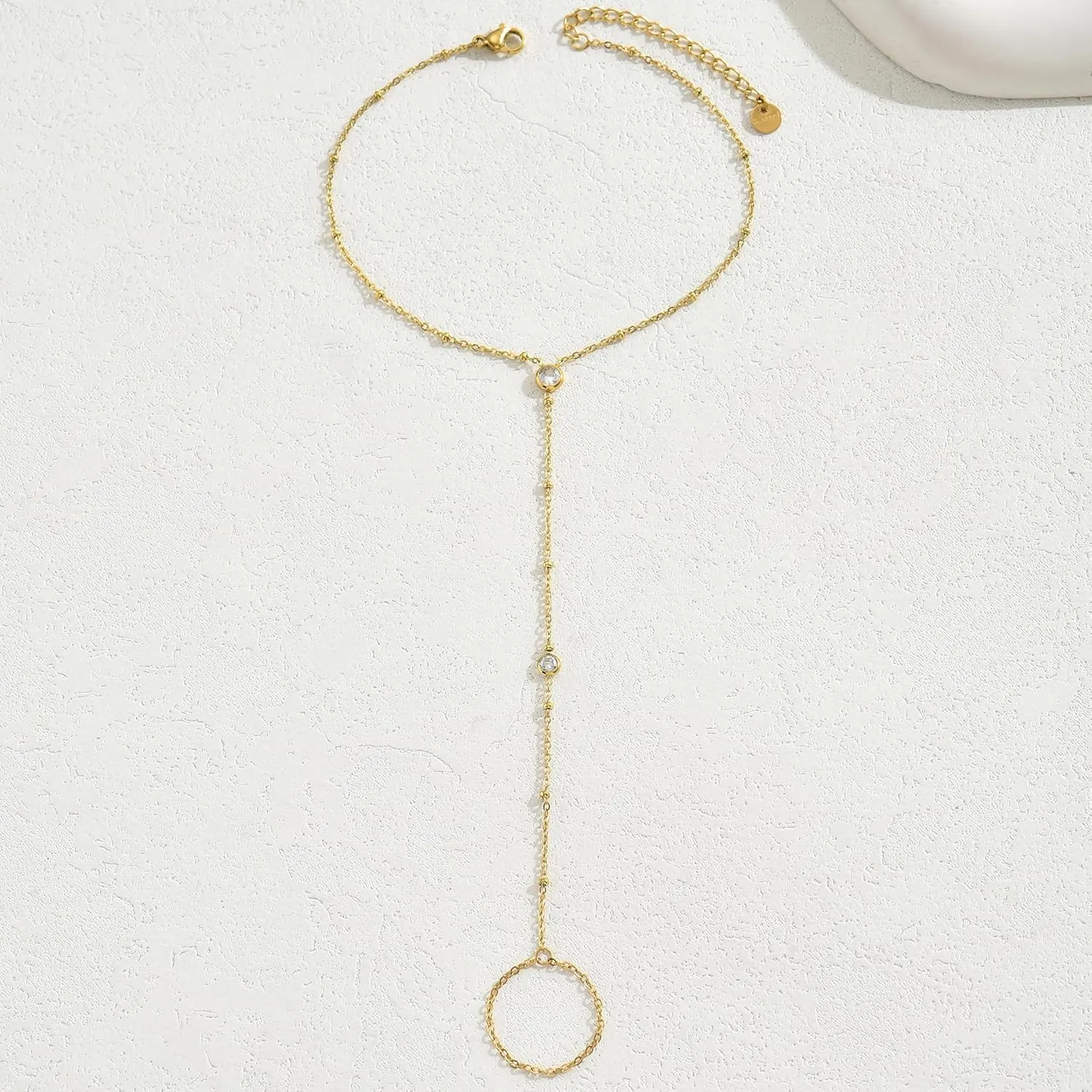 Dainty Ankle Bracelets for Women 18K Gold Plated Tiny Cross Satellite Chain Anklets Y Shaped CZ Ankle Bracelet Waterproof Minimalist Beach Foot Jewelry for Women