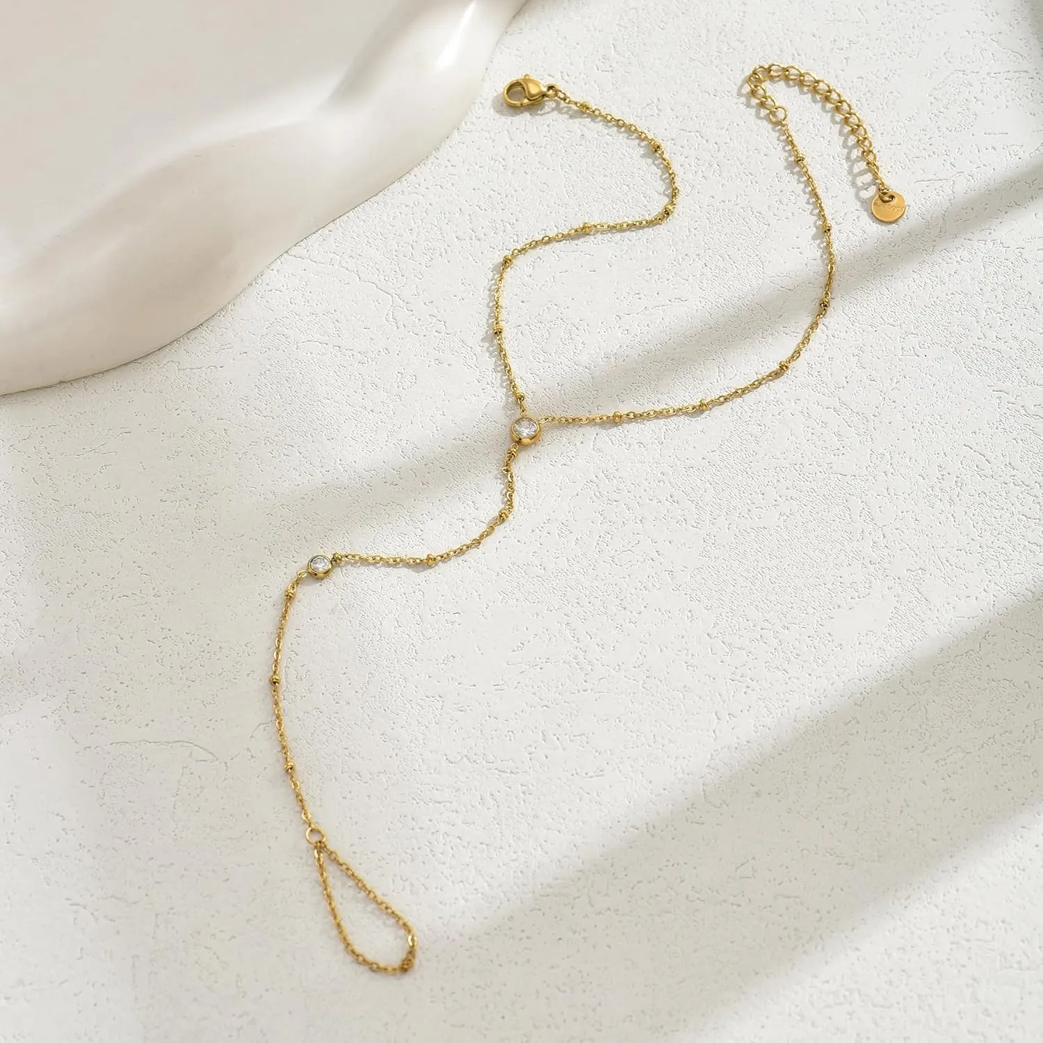 Dainty Ankle Bracelets for Women 18K Gold Plated Tiny Cross Satellite Chain Anklets Y Shaped CZ Ankle Bracelet Waterproof Minimalist Beach Foot Jewelry for Women