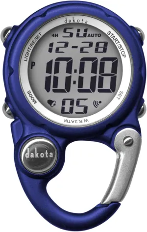 Dakota Digital Clip, Alarm, Stopwatch, Timer and Dual Time, Quality Pocket and Fob Watch, Premium Durability Outdoor Gifts for Men, Tactical Digital Clip on Watch