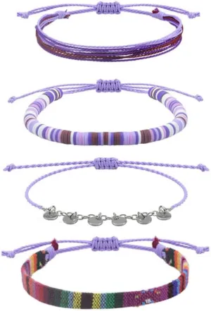 DATOA Waterproof String Anklets Boho Clay Beads Ankle Bracelets Summer Beach Surfer Jewelry for Women
