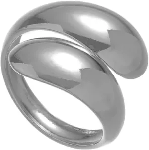 Delicate Stainless Steel Dome Ring for Women Chunky Adjustable Band Couple Gift