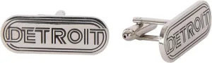 Detroit Wrap Logo Metal Cufflinks for Men 1.5" x 1/2" Tie Clips for Men's Cuff links