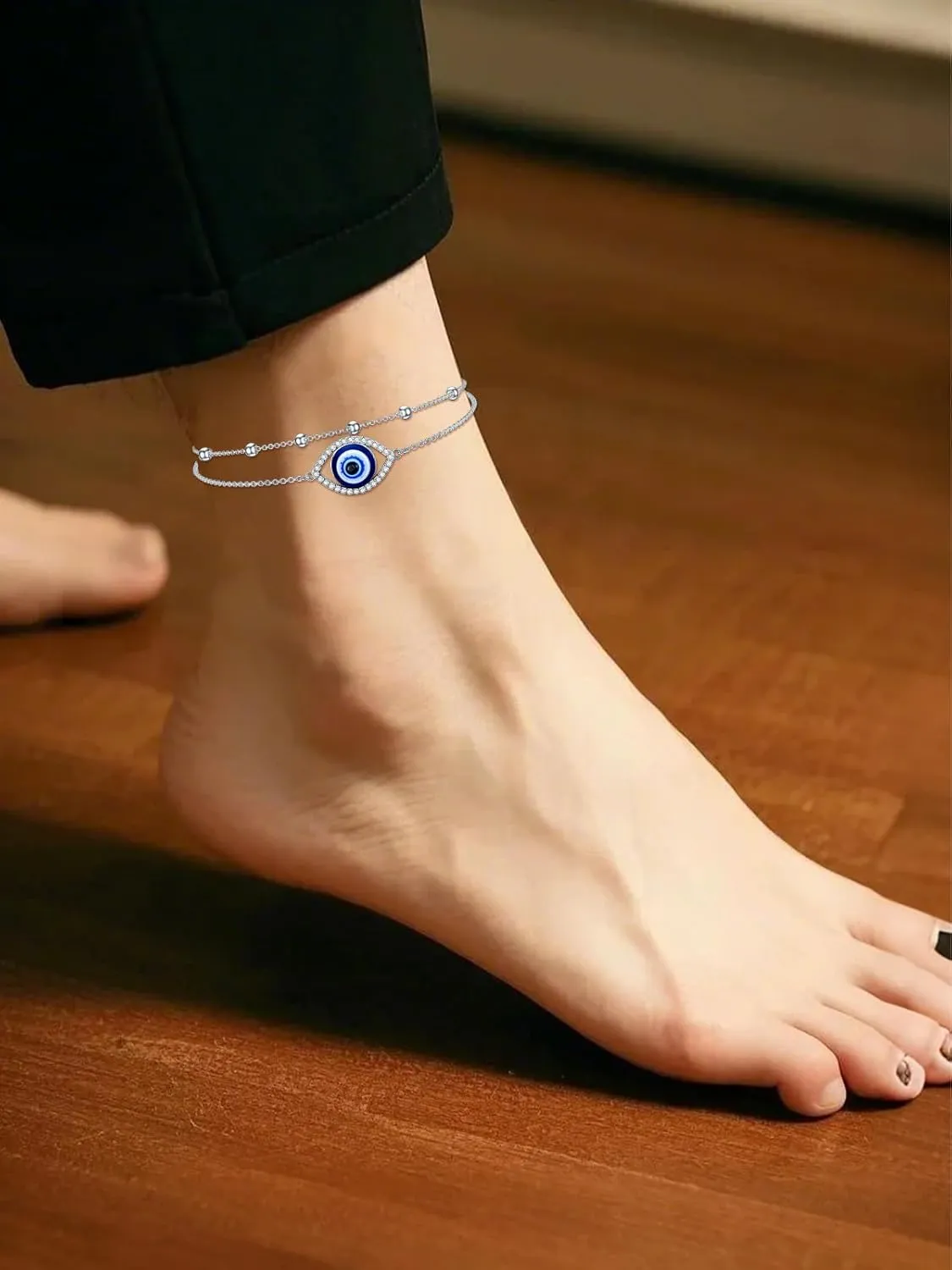 Dorunmo 925 Sterling Silver Infinity Heart Cross Circle Evil Eye Anklet Bracelets for Women Mother's Day Jewelry for Wife Girlfriend Mom Her