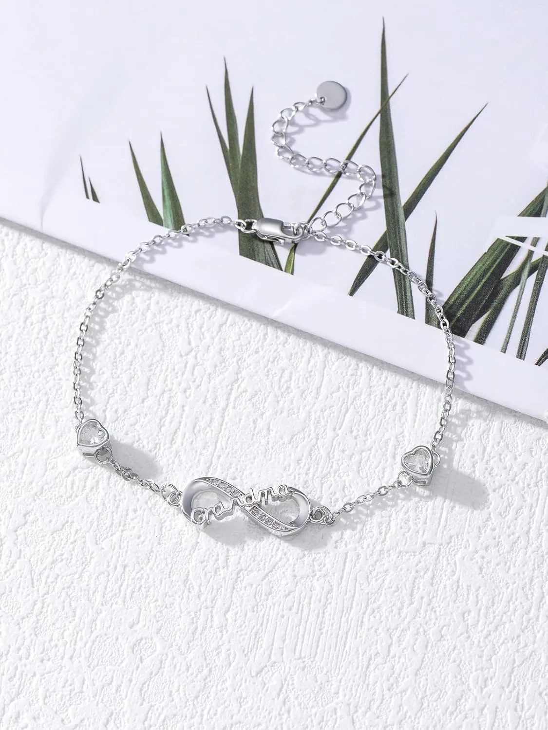 Dorunmo Mom Bracelet 925 Sterling Silver Infinity Heart Anklet Bracelets for Women Mother's Day Jewelry Gifts for Wife Her from Daughter Son