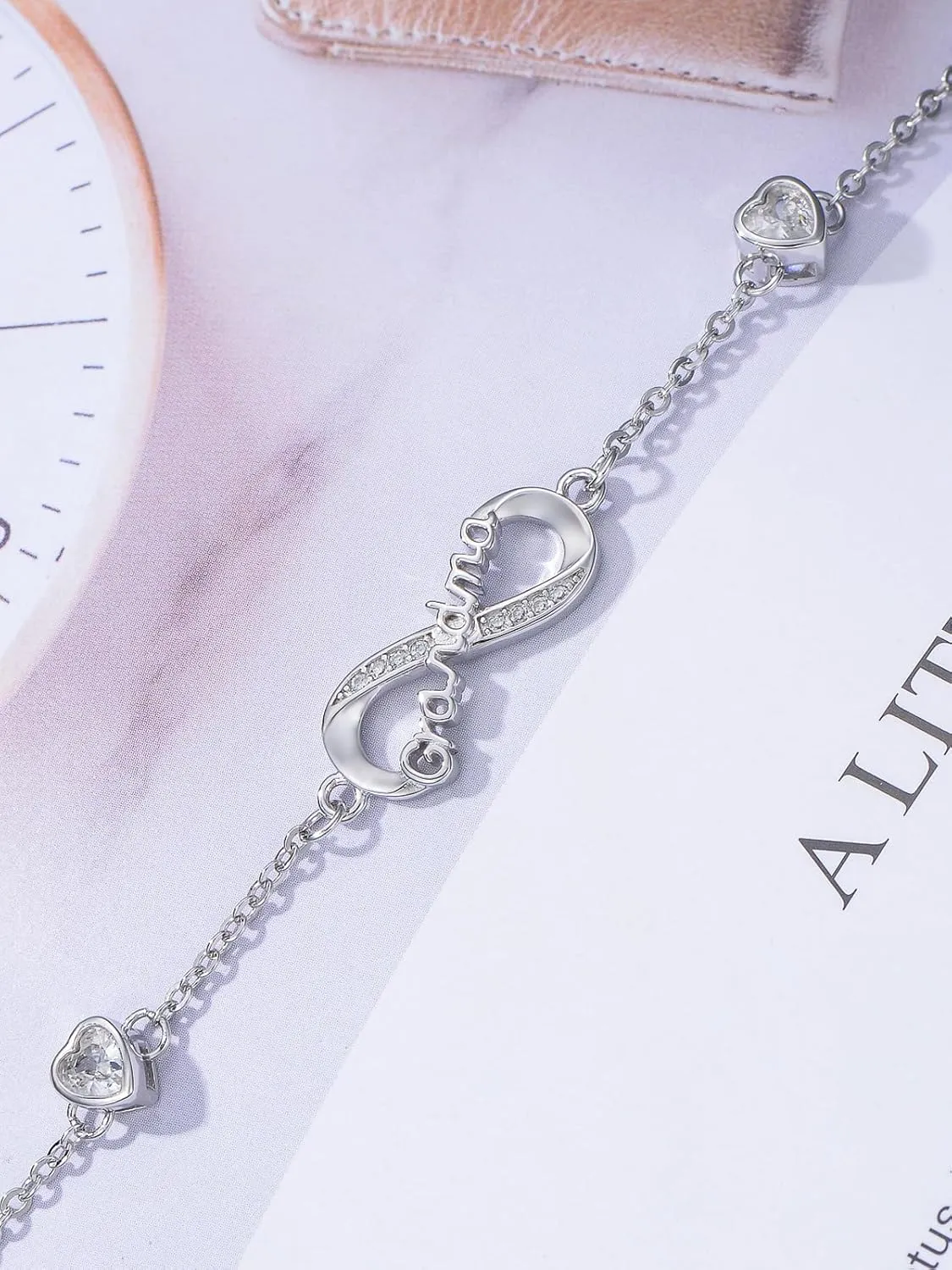 Dorunmo Mom Bracelet 925 Sterling Silver Infinity Heart Anklet Bracelets for Women Mother's Day Jewelry Gifts for Wife Her from Daughter Son