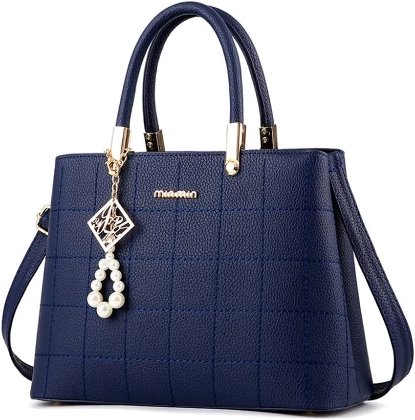 Downupdown Stylish Womens Handbags Faux Leather Satchel Medium Tote Bags Top Handle Handbag Purse Crossbody Bag Shoulder Bag