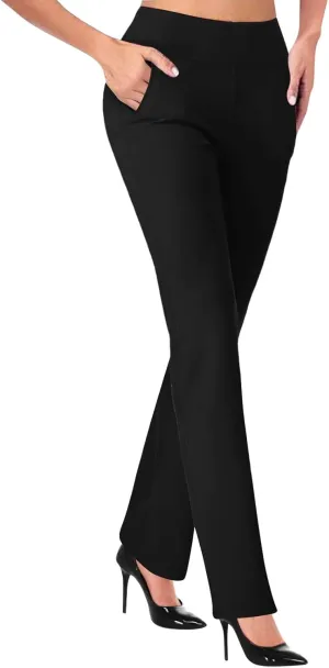 Dress Pants Women Business Casual Work Pants Ladies High Waist Stretchy Trousers