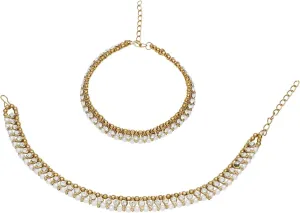 Efulgenz Indian Anklets for Women Crystal Ankle Bracelet Faux Pearl Ankle Bracelet Payal Anklet Set Bollywood Jewelry Indian Bridal Anklets